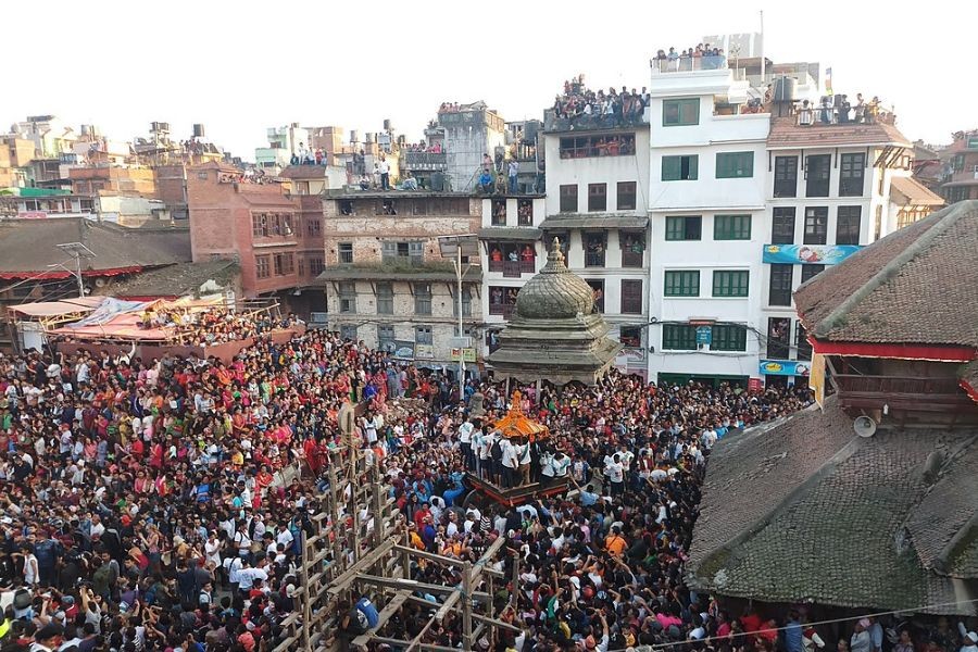 Indra Jatra Chariot Procession Kathmandu Durbar Square